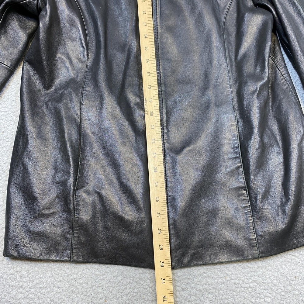 Preston & York Leather Jacket Womens‎ Large Genuine Lambskin Zip Pockets Classic - Picture 3 of 7